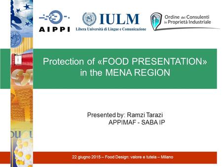 Protection of «FOOD PRESENTATION» in the MENA REGION