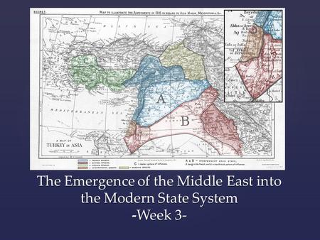 The Emergence of the Middle East into the Modern State System -Week 3-