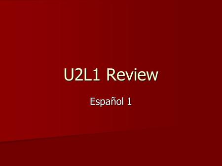 U2L1 Review Español 1. The Rules 2 players will compete against each other, while the rest of the class writes the answers down. 2 players will compete.