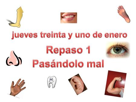 Each of you has a post it note with a body part in Spanish. Stick your post it note on the board where you think it belongs. You may have seen some of.