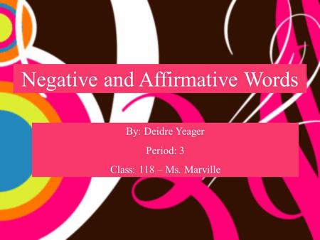 Negative and Affirmative Words