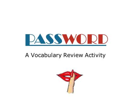 A Vocabulary Review Activity