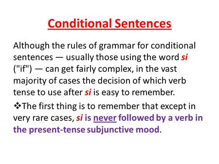 Conditional Sentences