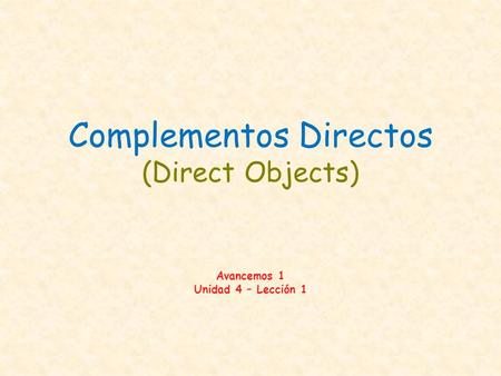 Complementos Directos