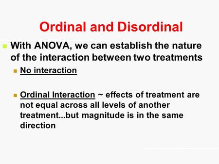 Ordinal and Disordinal