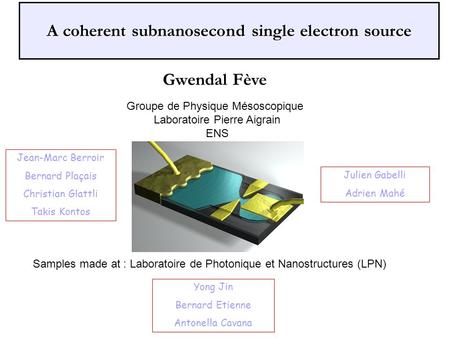 A coherent subnanosecond single electron source