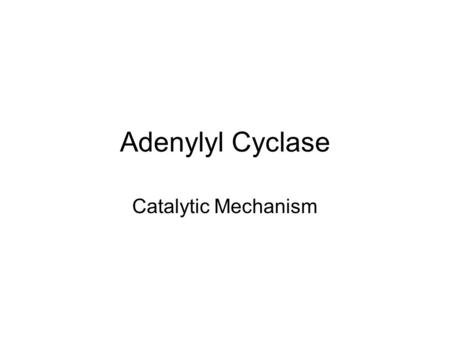 Adenylyl Cyclase Catalytic Mechanism. Dessauer, C. W. et al. J. Biol. Chem. 1997;272:27787-27795.