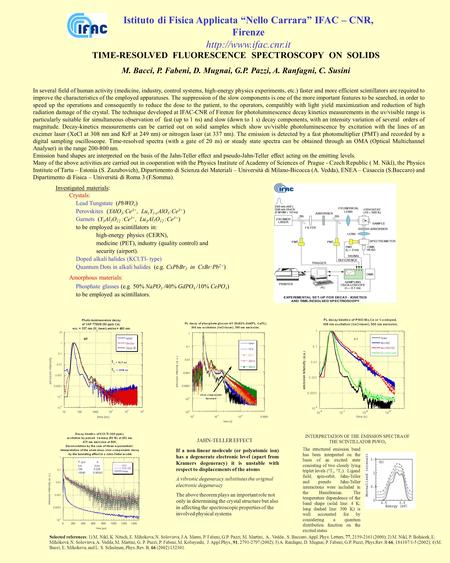 In several field of human activity (medicine, industry, control systems, high-energy physics experiments, etc.) faster and more efficient scintillators.