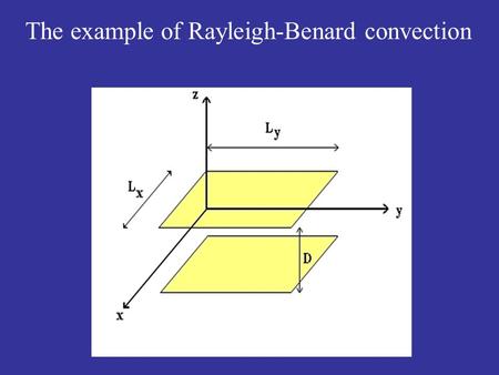 The example of Rayleigh-Benard convection. Pattern-forming instabilities: The example of Rayleigh-Benard convection.