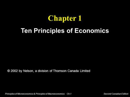 Ten Principles of Economics