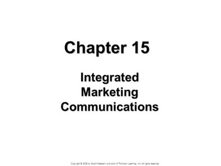 Integrated Marketing Communications