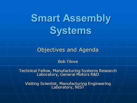 Smart Assembly Systems