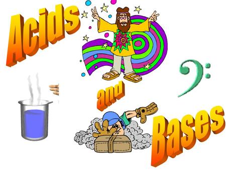 Properties of acids and bases Get 8 test tubes. Rinse all tubes well with water. Add acid to four tubes, base to the other four. Touch a drop of base.