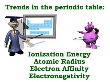 Trends in the periodic table: