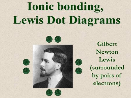 Gilbert Newton Lewis (surrounded by pairs of electrons)