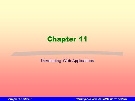 Developing Web Applications