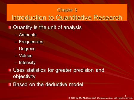 Chapter 3 Introduction to Quantitative Research