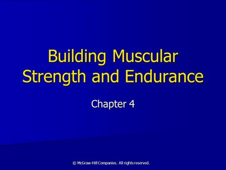 Building Muscular Strength and Endurance