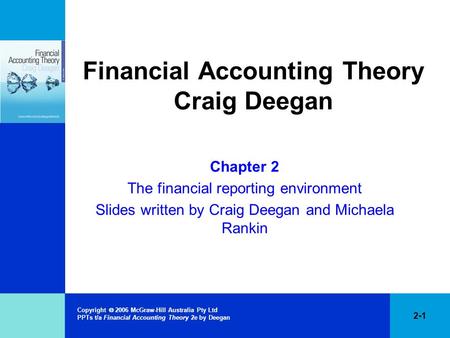 Financial Accounting Theory Craig Deegan