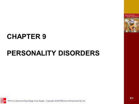 CHAPTER 9 PERSONALITY DISORDERS