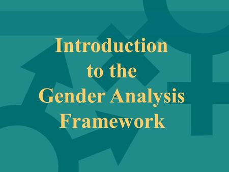 Gender Analysis Framework