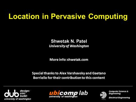 Location in Pervasive Computing