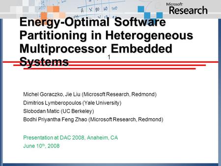 Energy-Optimal Software Partitioning in Heterogeneous