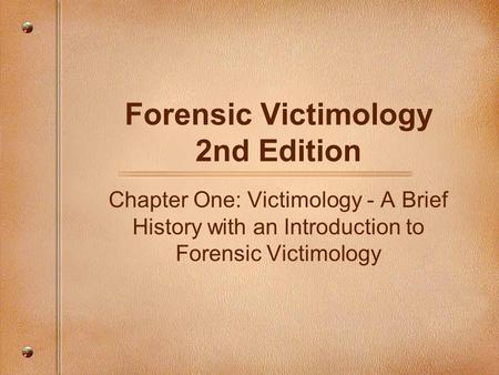 Forensic Victimology 2nd Edition