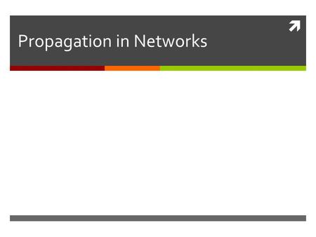 Propagation in Networks