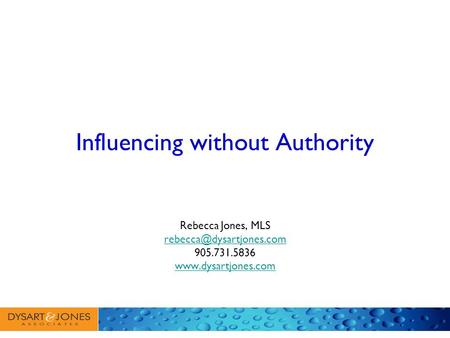 Influencing without Authority