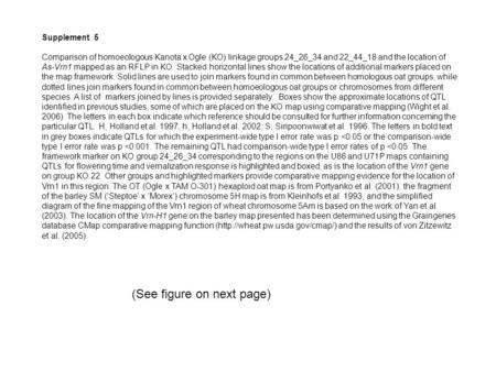 Supplement 5 Comparison of homoeologous Kanota x Ogle (KO) linkage groups 24_26_34 and 22_44_18 and the location of As-Vrn1 mapped as an RFLP in KO. Stacked.