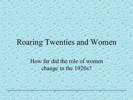 Roaring Twenties and Women