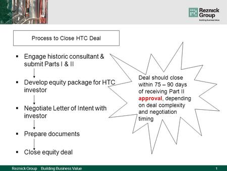 HTC Deal StructuresStep by Step IPED HTC Developers Conference February 8, 2008 Mark Einstein.