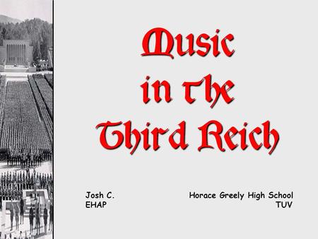 Music in the Third Reich