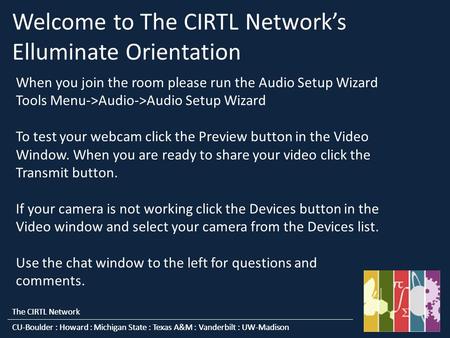 The CIRTL Network CU-Boulder : Howard : Michigan State : Texas A&M : Vanderbilt : UW-Madison The CIRTL Network CU-Boulder : Howard : Michigan State : Texas.