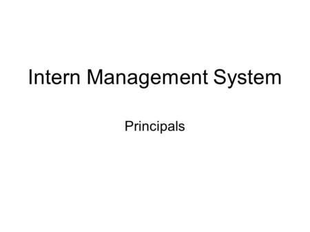 Intern Management System