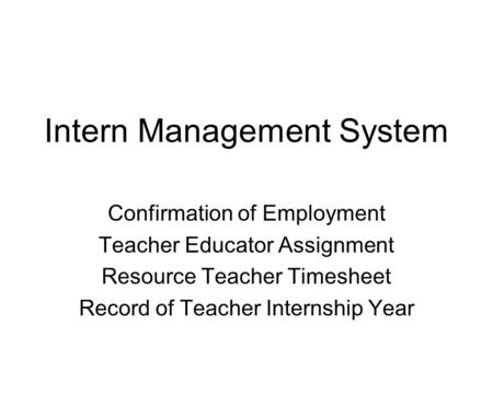 Intern Management System