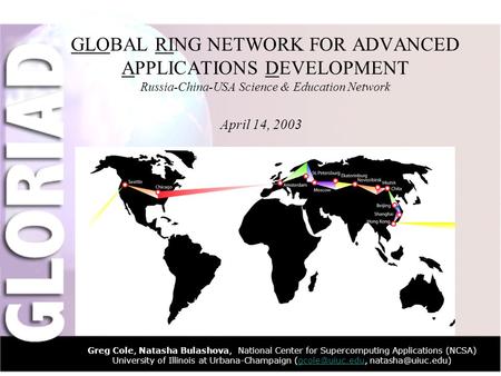 IntroductionNauka-NetCIV-NetFriendsGridsThe Future GLOBAL RING NETWORK FOR ADVANCED APPLICATIONS DEVELOPMENT Russia-China-USA Science & Education Network.