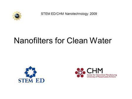 Nanofilters for Clean Water