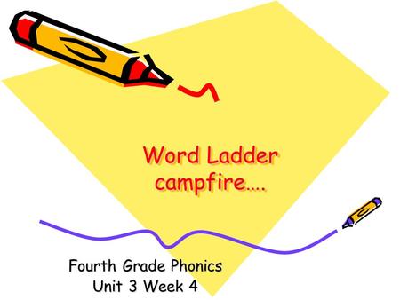 Word Ladder campfire…. Fourth Grade Phonics Unit 3 Week 4.