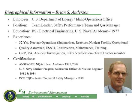 Safety performance cleanup closure M E Environmental Management Whats In Your Lessons Learned Program? or (How to Make Sure Lessons Learned are Actually.