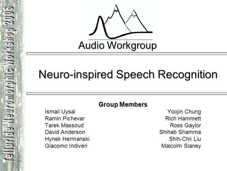 Neuro-inspired Speech Recognition