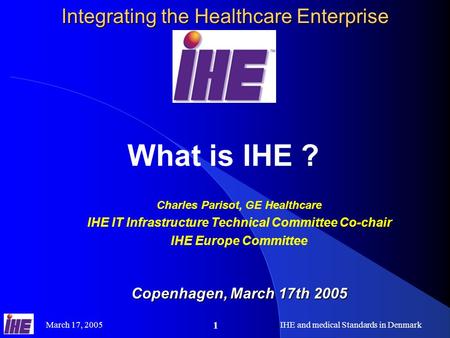 Integrating the Healthcare Enterprise