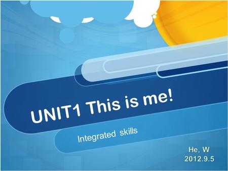 UNIT1 This is me! Integrated skills. Positive and negative sentences in the simple present tense Iam happy. You/We/Theyare He/She/Itis Iam not happy.