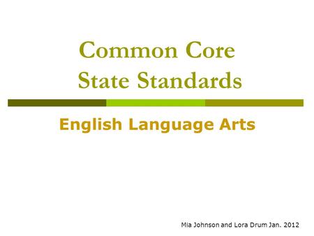 Common Core State Standards