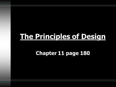 The Principles of Design