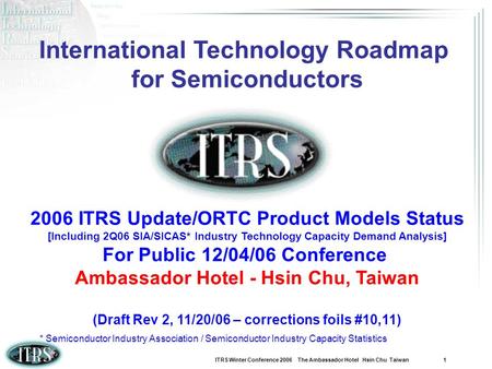 International Technology Roadmap for Semiconductors