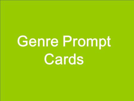 Genre Prompt Cards.