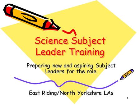 Science Subject Leader Training