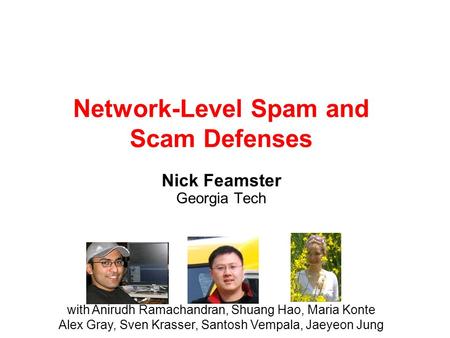 Network-Level Spam and Scam Defenses